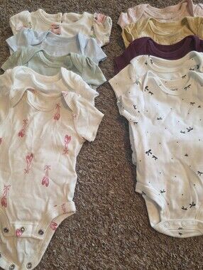 10 Baby Girls Cotton Onesies